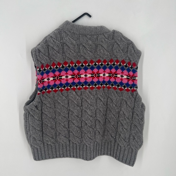 Philosophy Di Lorenzo Serafini Wool Cable-knit Knitted Graphic Sweater Vest - Picture 8 of 9